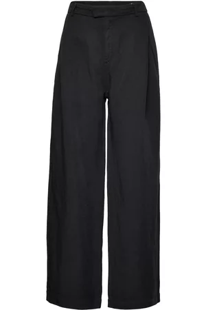 Hope Naiset Housut - Slow Trousers Leveälahkeiset Housut Musta