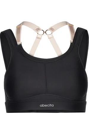 Abecita Powerful Sport Bra Moulded Cups, Black Lingerie Bras & Tops Sports Bras - All Black