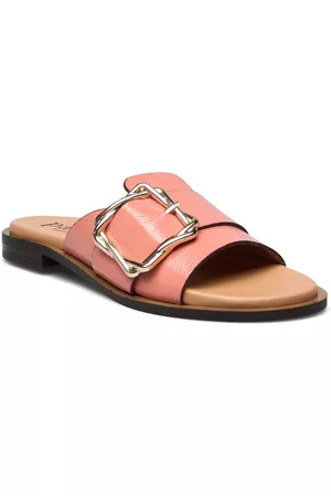 A Pair Naiset Sandaalit - Velcro Srings Semisquare Shoes Summer Shoes Flat Sandals Vaaleanpunainen