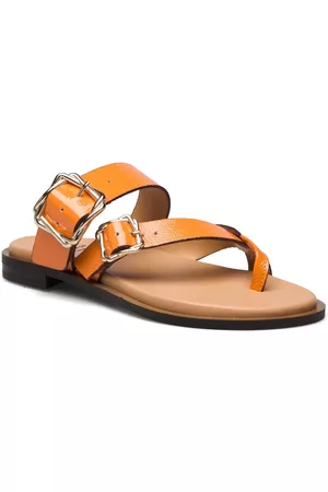 A Pair Naiset Sandaalit - 2 Buckle Flat Shoes Summer Shoes Flat Sandals Oranssi
