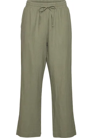 Freequent Fqlava-Ankle-Pa Bottoms Trousers Wide Leg Green