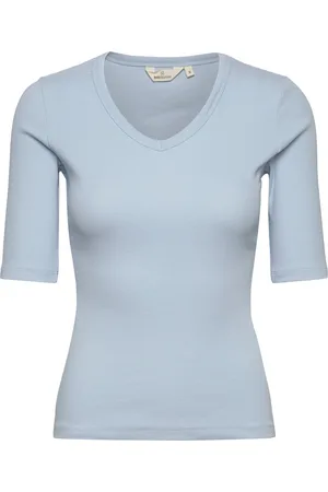 Basicapparel Ludmilla Ss Tee Gots Tops T-shirts & Tops Short-sleeved Blue