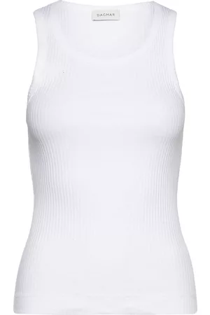 Dagmar Naiset Hihattomat - Angelina Top T-shirts & Tops Sleeveless Valkoinen