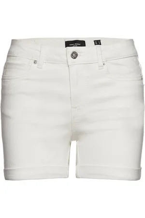 VERO MODA Vmluna Mr Fold Shorts Mix Ga Noos Bottoms Shorts Denim Shorts White