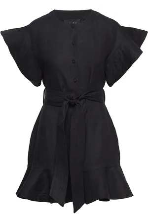 Ella&il Fia Linen Dress Lyhyt Mekko Black