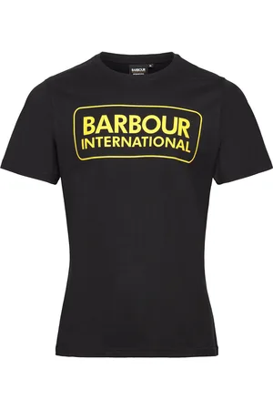 Barbour B.int Ess Large Logo Tee Designers T-shirts Short-sleeved Black