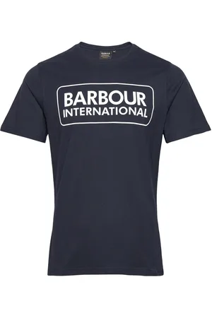 Barbour B.int Ess Large Logo Tee Designers T-shirts Short-sleeved Navy
