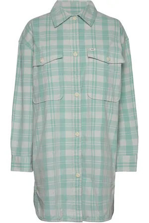Lee Elongated Overshirt Tops Overshirts Blue
