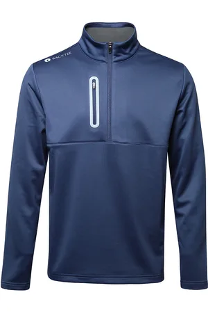 Backtee Mens Zipneck Shield Midlayer Sport Sweat-shirts & Hoodies Fleeces & Midlayers Navy