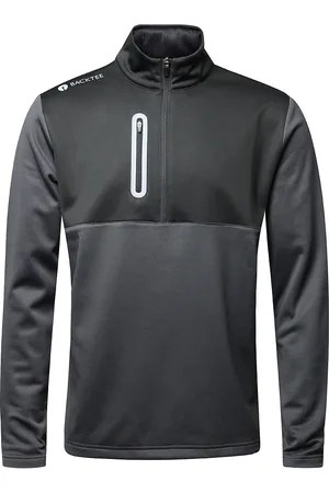 Backtee Mens Zipneck Shield Midlayer Sport Sweat-shirts & Hoodies Fleeces & Midlayers Grey