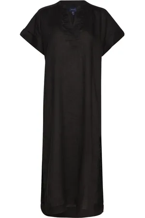 GANT Relaxed Ss Linen Caftan Maksimekko Juhlamekko Black