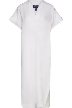 GANT Relaxed Ss Linen Caftan Maksimekko Juhlamekko White