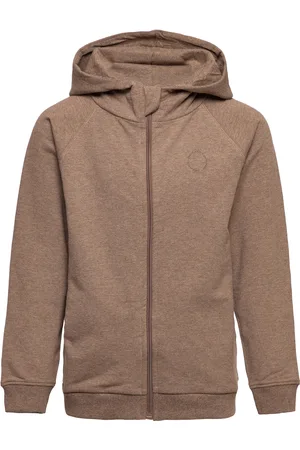 EN FANT Hoodie W. Zipper Tops Sweat-shirts & Hoodies Hoodies Brown