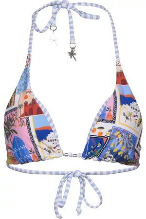 Seafolly Naiset Kolmio Bikinit - Onvacation Reversible Longline Slide Tri Swimwear Bikinis Bikini Tops Triangle Bikinitops Sininen