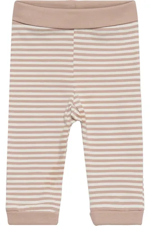 FIXONI Pants Y/D Stripe Bottoms Sweatpants Beige