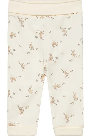FIXONI Pants Aop Bottoms Leggings Cream