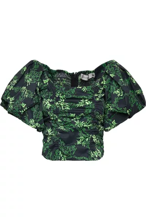 Gestuz Naiset T-paidat - Omaiagz P Off Shoulder Top Blouses Short-sleeved Vihreä