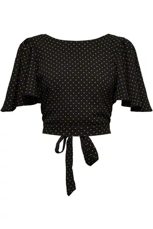 Gestuz Naiset Crop - Katiagz P Short Blouse Crop Tops Short-sleeved Crop Tops Musta