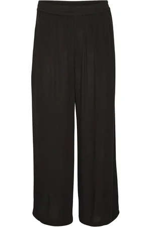 Kaffe Kadacia Amber Pants Bottoms Trousers Wide Leg Black