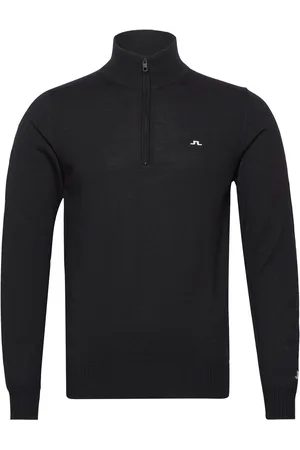 J Lindeberg Kian Knitted Sweater Sport Knitwear Half Zip Jumpers Black