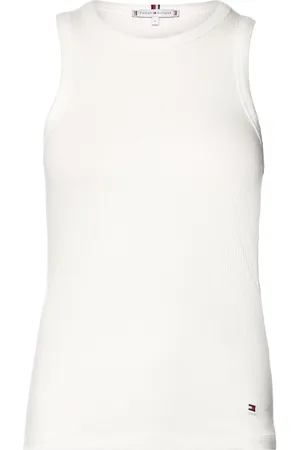 Tommy Hilfiger Slim 5X2 Rib Tank Top Ns Tops T-shirts & Tops Sleeveless White