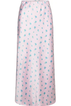 Gina Tricot Satin Maxi Skirt Pitkä Hame Pink