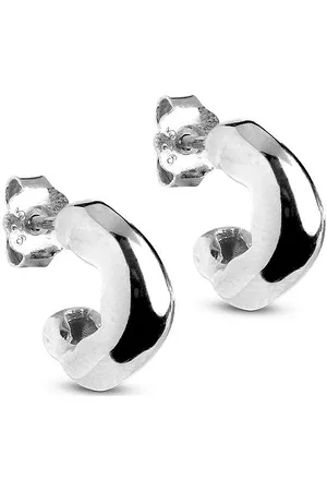 Enamel Hoops, Gianna Small Accessories Jewellery Earrings Hoops Silver