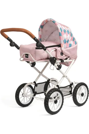 Brio Kombi Dukkevogn, Dråbemønster, Pink Toys Dolls & Accessories Doll Trolleys Multi/patterned