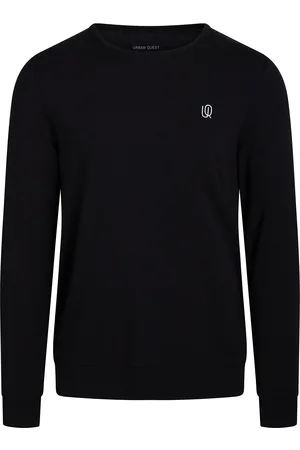 URBAN QUEST The Bamboo Mens Sweatshirt Underwear Night & Loungewear Pyjama Tops Black