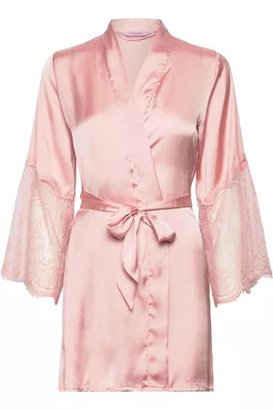 Hunkemöller Naiset Kimonot - Kimono Satin Lace Lingerie Kimonos Vaaleanpunainen