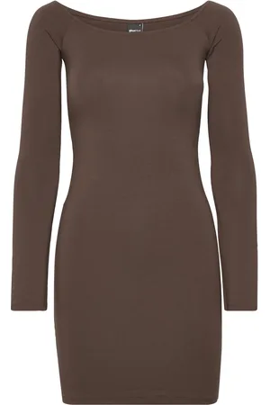 Gina Tricot Off Shoulder Dress Lyhyt Mekko Brown