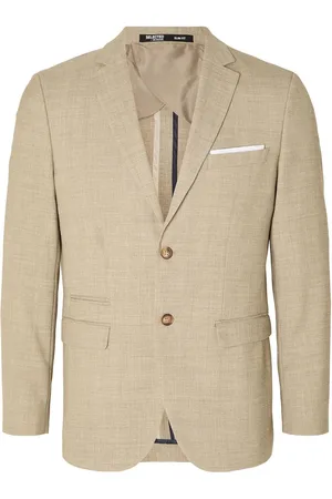 SELECTED Slhslim-Oasis Linen Blz Noos Suits & Blazers Blazers Single Breasted Blazers Beige