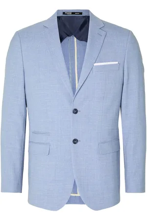 SELECTED Slhslim-Oasis Linen Blz Noos Suits & Blazers Blazers Single Breasted Blazers Blue