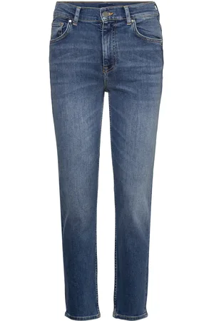 GANT Cropped Slim Jeans Bottoms Jeans Slim Blue