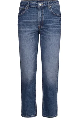 GANT Straight Cropped Jeans Bottoms Jeans Straight-regular Blue