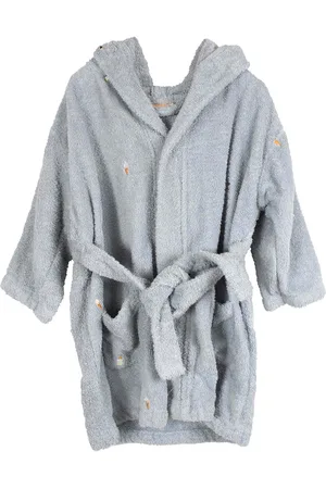 Filibabba Embroidered Bathrobe 3-4 Years - Pearl Blue Aamutakki Kylpytakki Blue