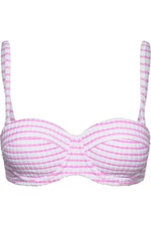 Seafolly Naiset Bikinit - Sorrento Stripe Bustier Bra Swimwear Bikinis Bikini Tops Bandeau Bikinitops Vaaleanpunainen