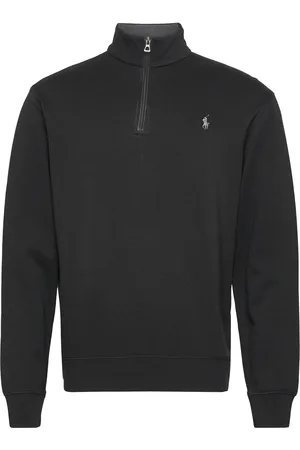 Ralph Lauren Luxury Jersey Quarter-Zip Pullover Tops Sweat-shirts & Hoodies Sweat-shirts Black