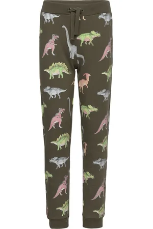 Minymo Pants Sweat Aop Bottoms Sweatpants Green