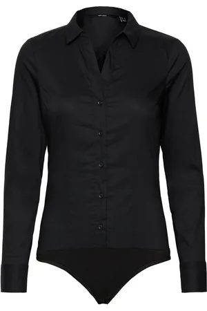 VERO MODA Vmlady L/S G-String Shirt Wvn New Noos Tops T-shirts & Tops Bodies Black