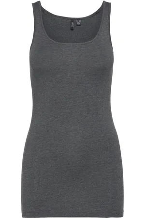 VERO MODA Vmmaxi My Soft Long Tank Top Noos Tops T-shirts & Tops Sleeveless Grey