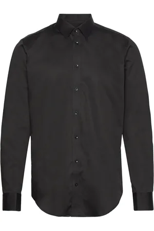 BOSWEEL SHIRTS EST. 1937 Slim Fit Mens Shirt Tops Shirts Business Black