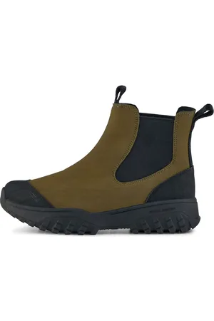 Woden Magda Rubber Track Boot Shoes Chelsea Boots Khaki Green