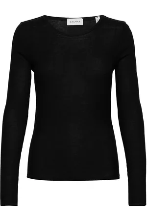 Dagmar Naiset Topit - Lyocell Long Sleeve T-shirts & Tops Long-sleeved Musta