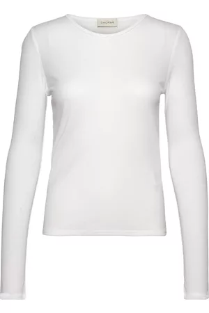 Dagmar Naiset Topit - Lyocell Long Sleeve T-shirts & Tops Long-sleeved Valkoinen