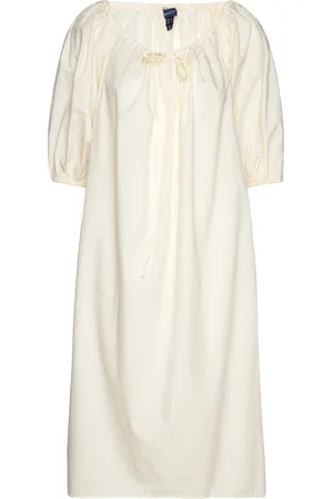 GANT Relaxed Gathered Dress Polvipituinen Mekko Cream