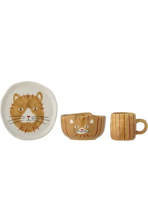 Bloomingville Kittie Tableware, Brown, St Ware Home Meal Time Dinner Sets Brown