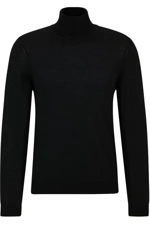 HUGO BOSS Musso-P Tops Knitwear Turtlenecks Black