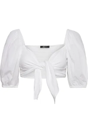 Gina Tricot Silvana Top Tops Crop Tops Short-sleeved Crop Tops White