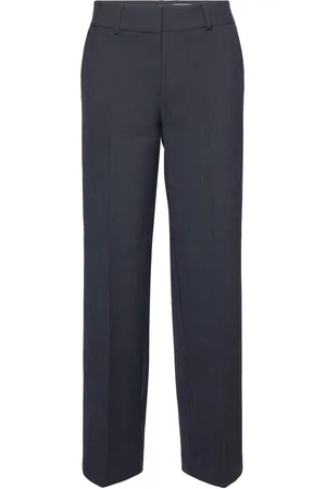 SELECTED Slfrita Mw Wide Pant Dark Sap Mel Noos Bottoms Trousers Straight Leg Black